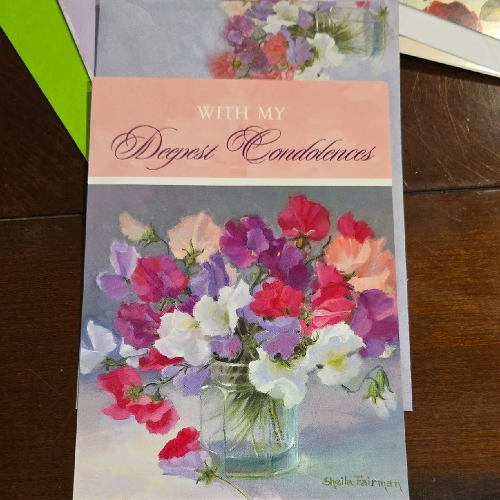 (J39) Sympathy Cards Set - Assorted Colors 13 Cards Total